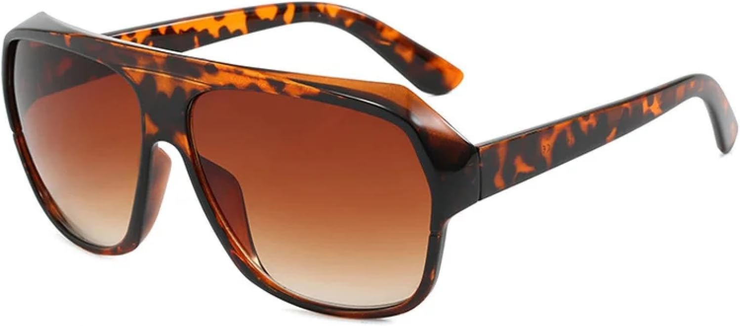 

Ретро-солнцезащитные очки с градиентным леопардовым принтом для женщин и мужчин с защитой от УФ-излучения UV400, роскошные очки для активного отдыха и вождения TKKTLLT, Leopard-brown