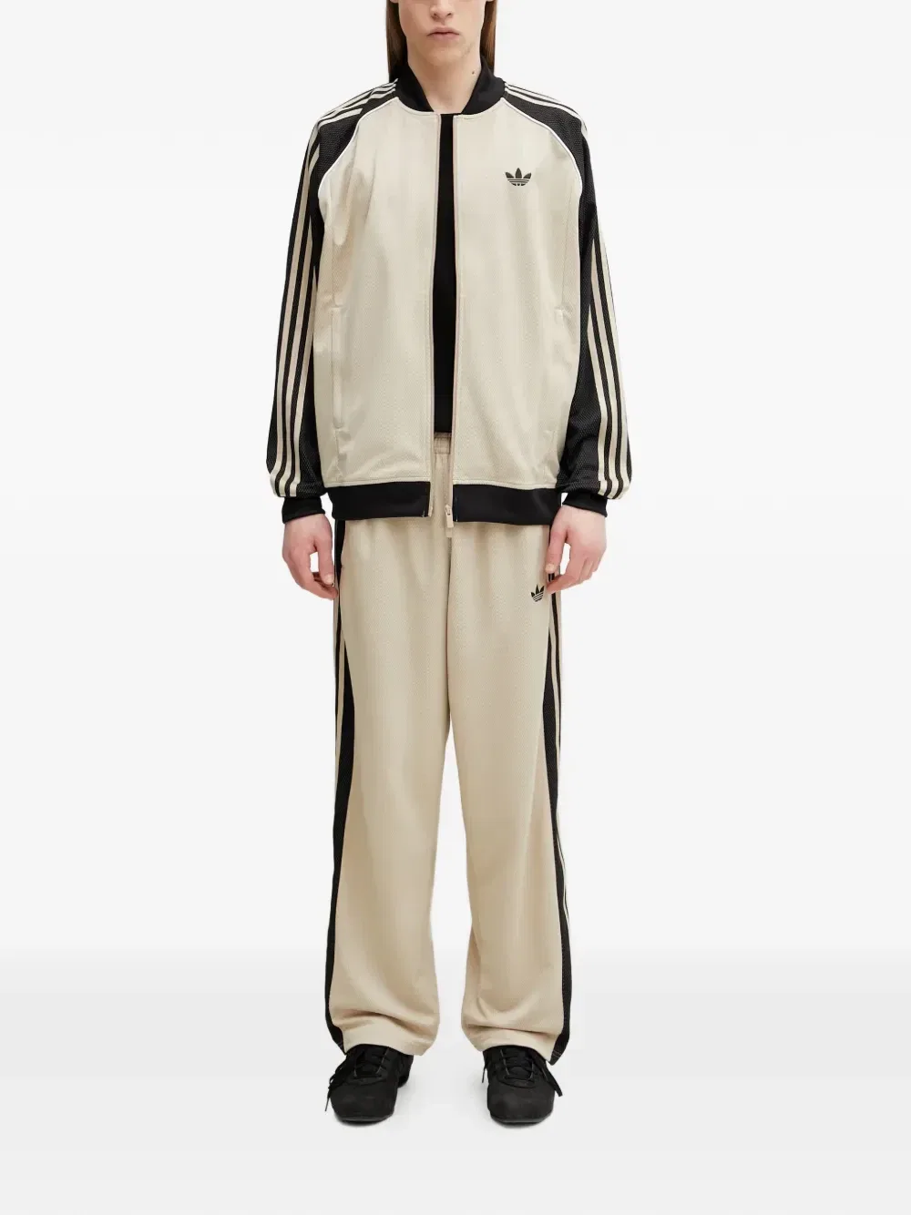 Толстовка на молнии Adidas, бежевый — фото 2