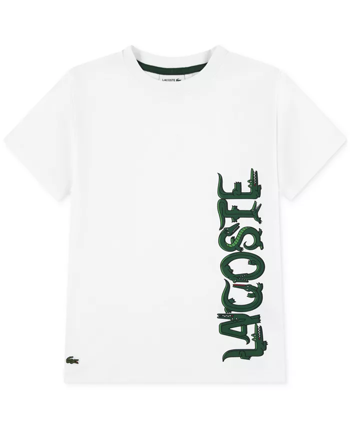 

Футболка Big Boys Cotton Croc с графикой в виде букв Lacoste, белый