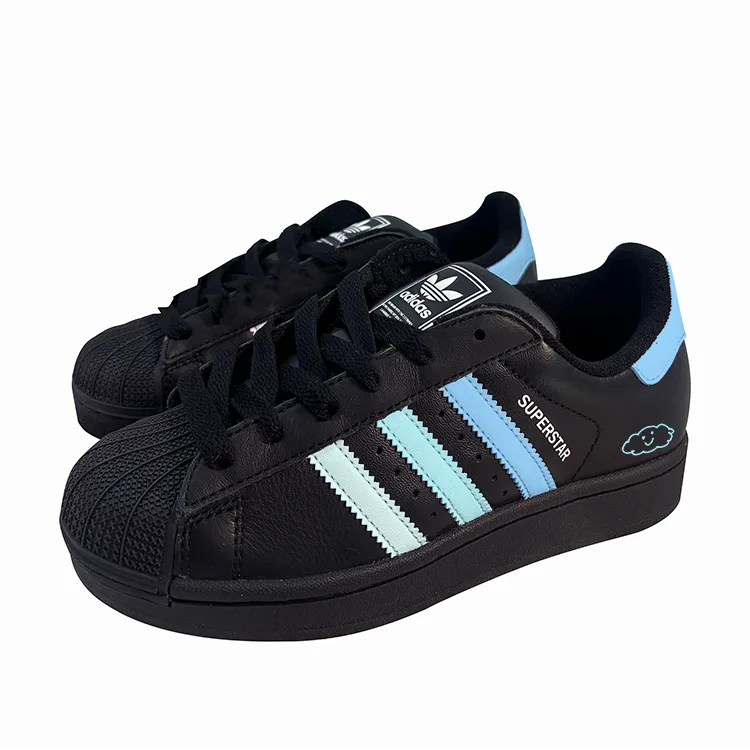Originals Superstar Comfortable Versatile тонкая подошва кожа устойчивые к истиранию low top кроссовки для скейтбординга Unisex Adidas, черный — фото 4