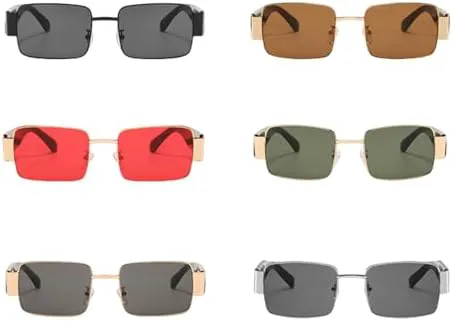 

Женские панк-солнцезащитные очки, сексуальные маленькие квадратные очки в стиле стимпанк для женщин, металлическая оправа, очки для вождения MTZJH, Gold Green