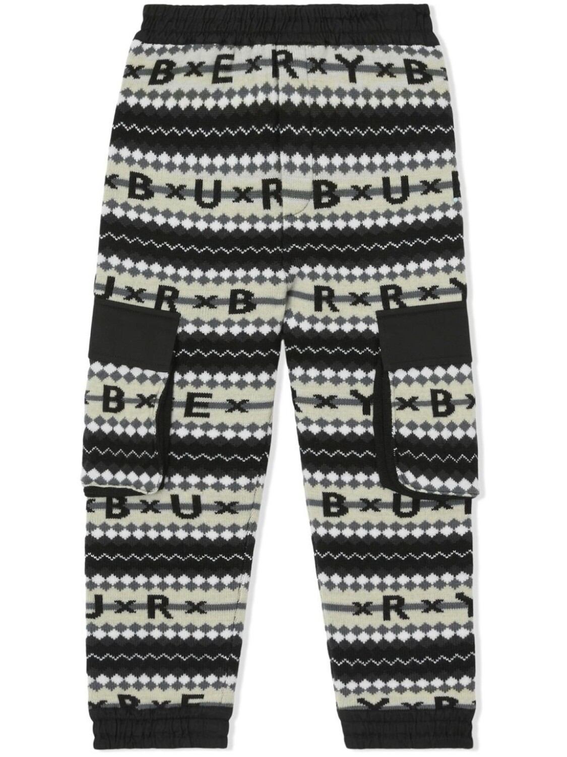 

Шерстяные брюки с узором Burberry Kids, черный