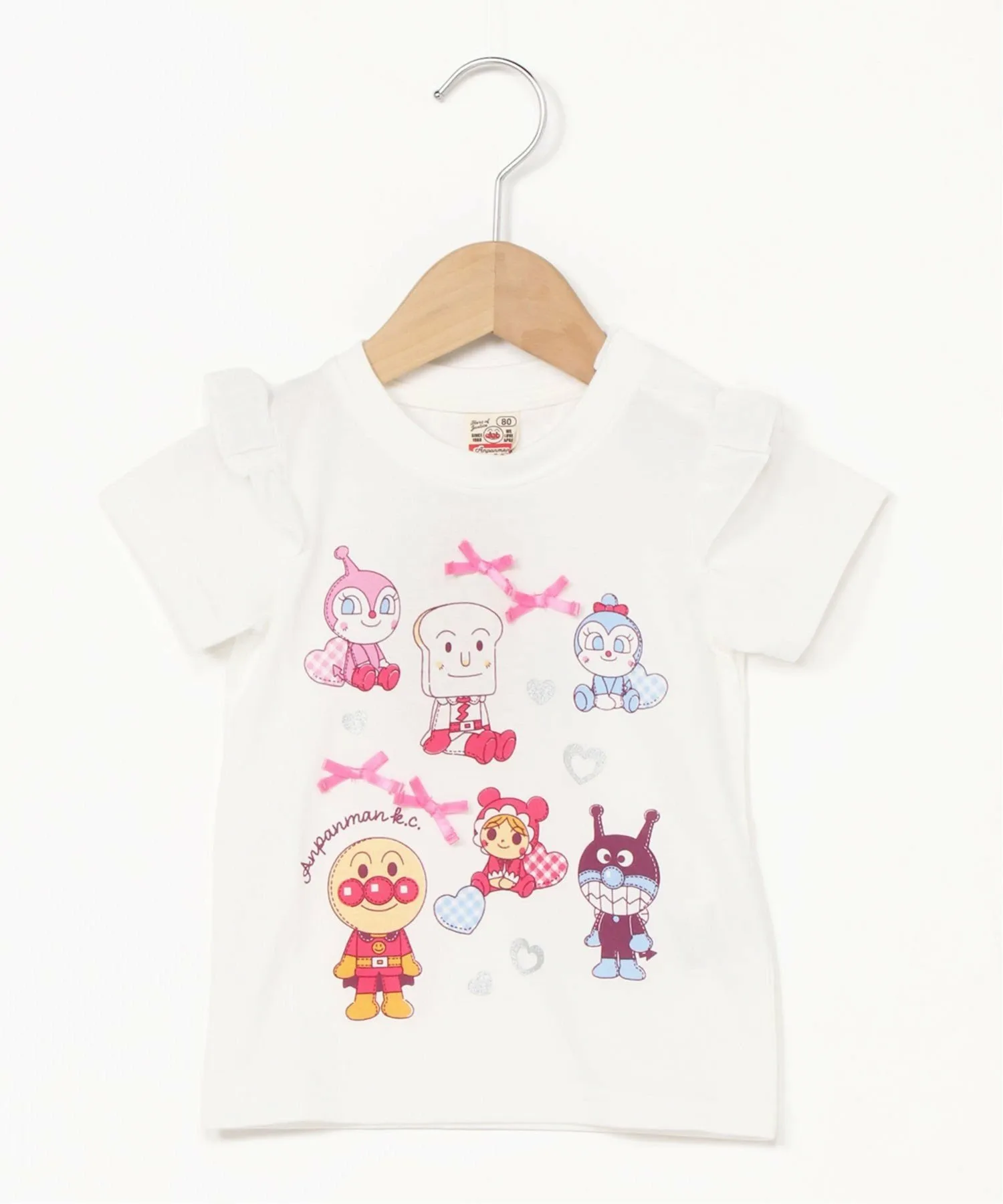 Футболка с коротким рукавом и плюшевой игрушкой APKC/(K) Anpanman Kids Collection, Off-white — фото 2