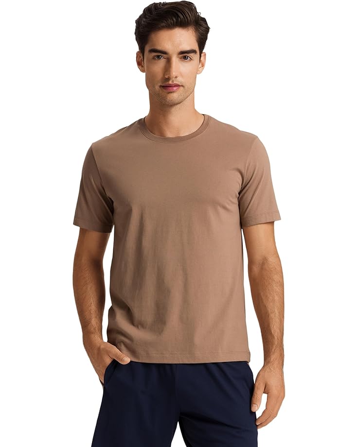 

Рубашка Hanro Living Short Sleeve Crew Neck Shirt, цвет Portabella Beige