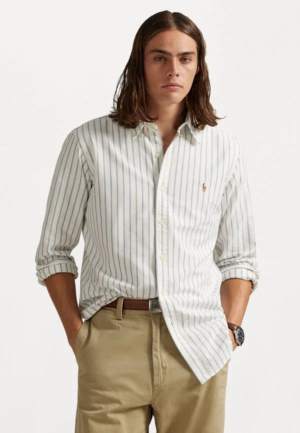 Рубашка-Оксфорд в полоску, сшитая на заказ. Polo Ralph Lauren, White/Blue Multi