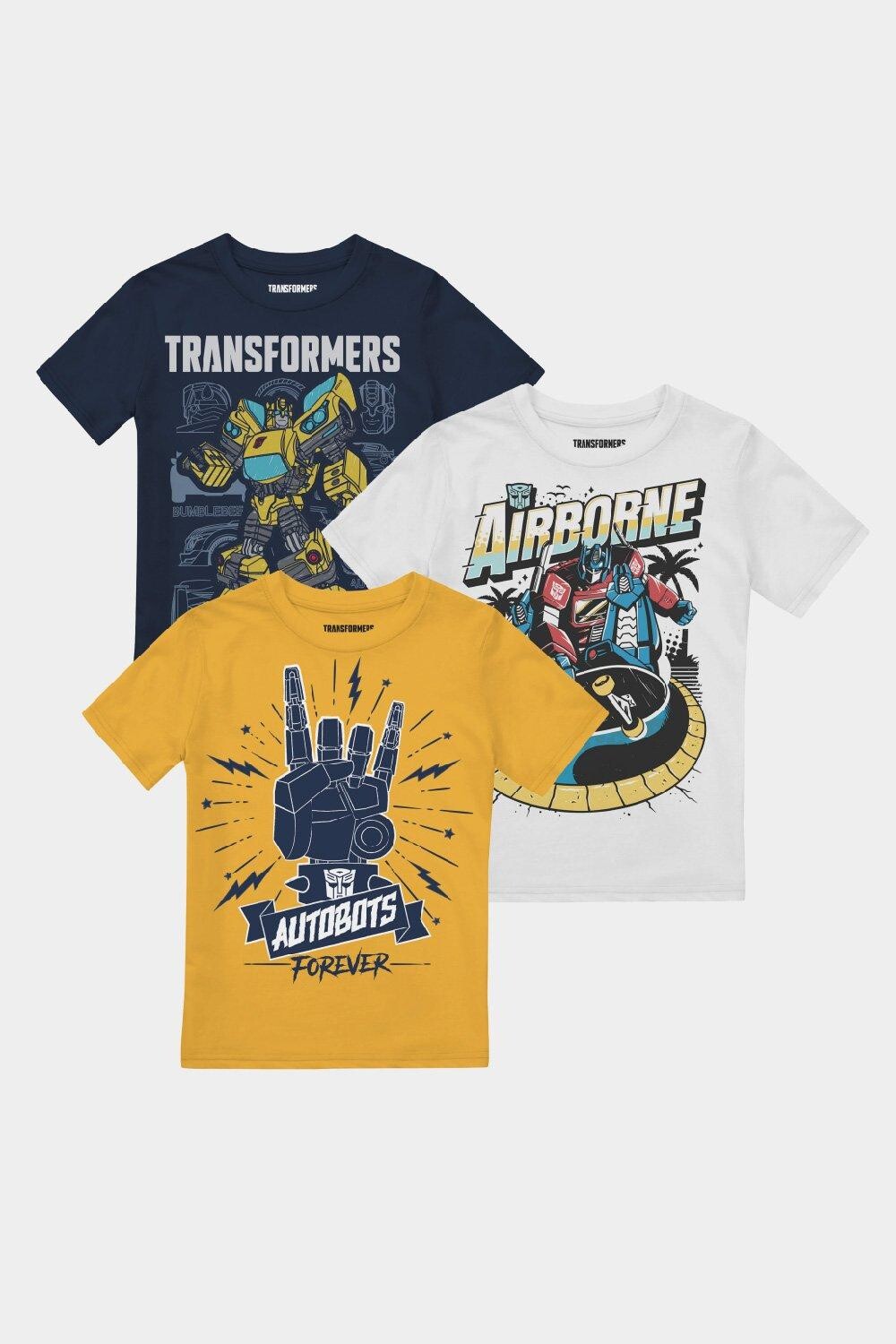 

Комплект футболок для мальчиков Optimus & Bumblebee, 3 шт. Transformers, мультиколор
