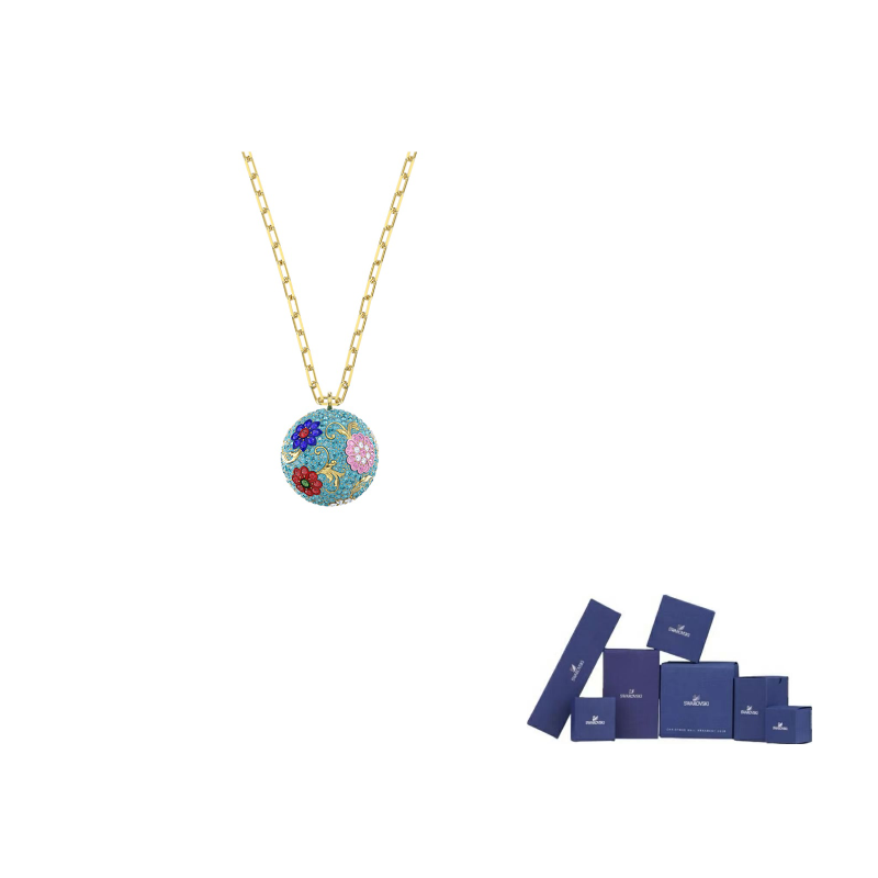 

Swarovski Кулон "Цветок удачи" с позолотой для женщин светло-голубой