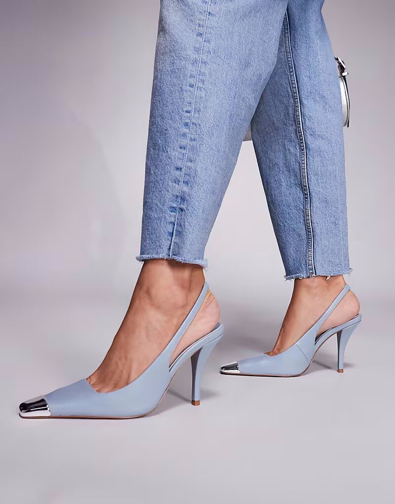 Туфли ASOS DESIGN Proud с открытым носком и открытой пяткой бледно-голубого цвета