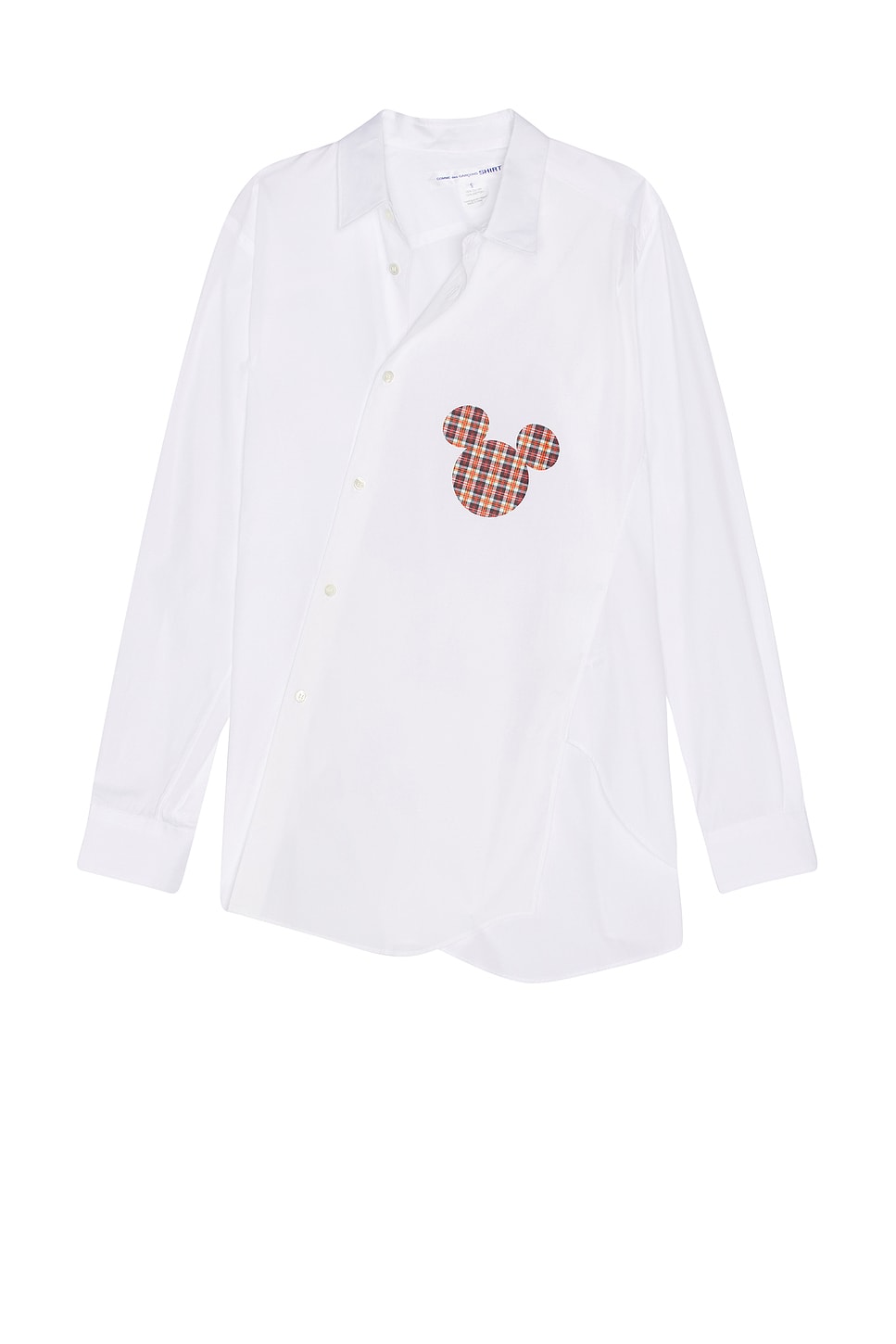 

Поплиновая рубашка с цифровым принтом Mickey Comme Des Garcons Shirt, White & Check