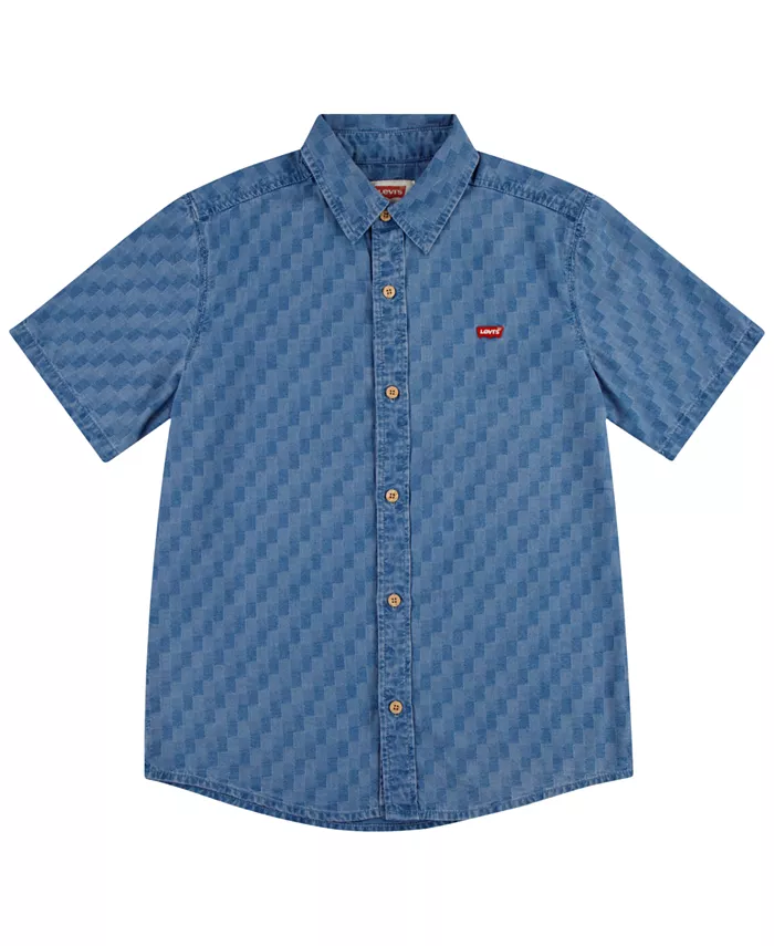 

Рубашка в клетку из денима для мальчиков-подростков Levi's