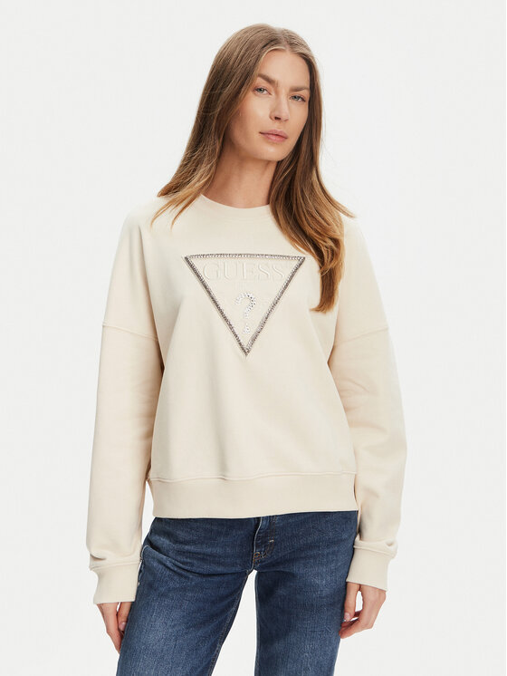 

Свитшот regular fit W5YQ04 KC8I0 Guess, бежевый