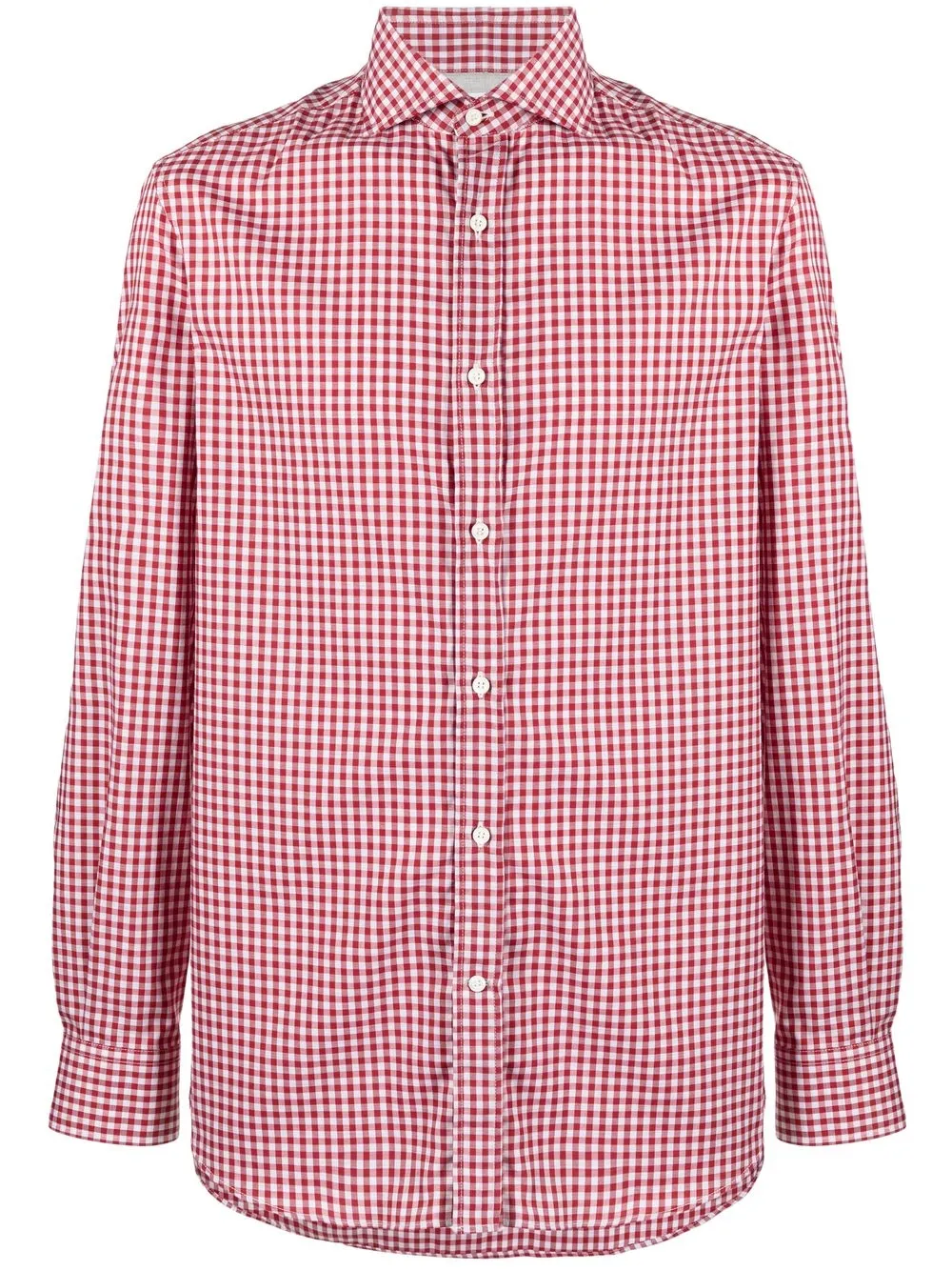 

Рубашка в клетку гингем Brunello Cucinelli, красный
