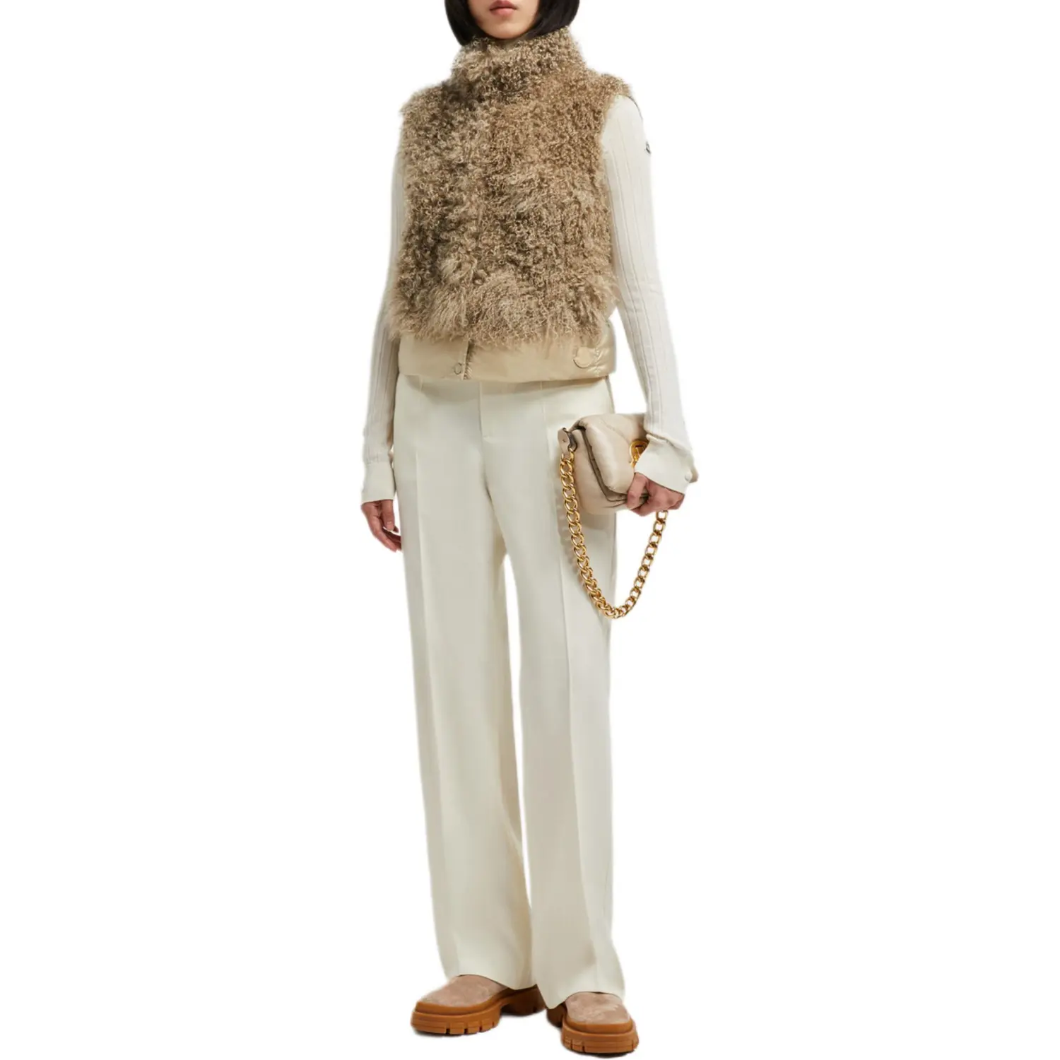 Пуховик Women's Beige Moncler, бежевый — фото 4