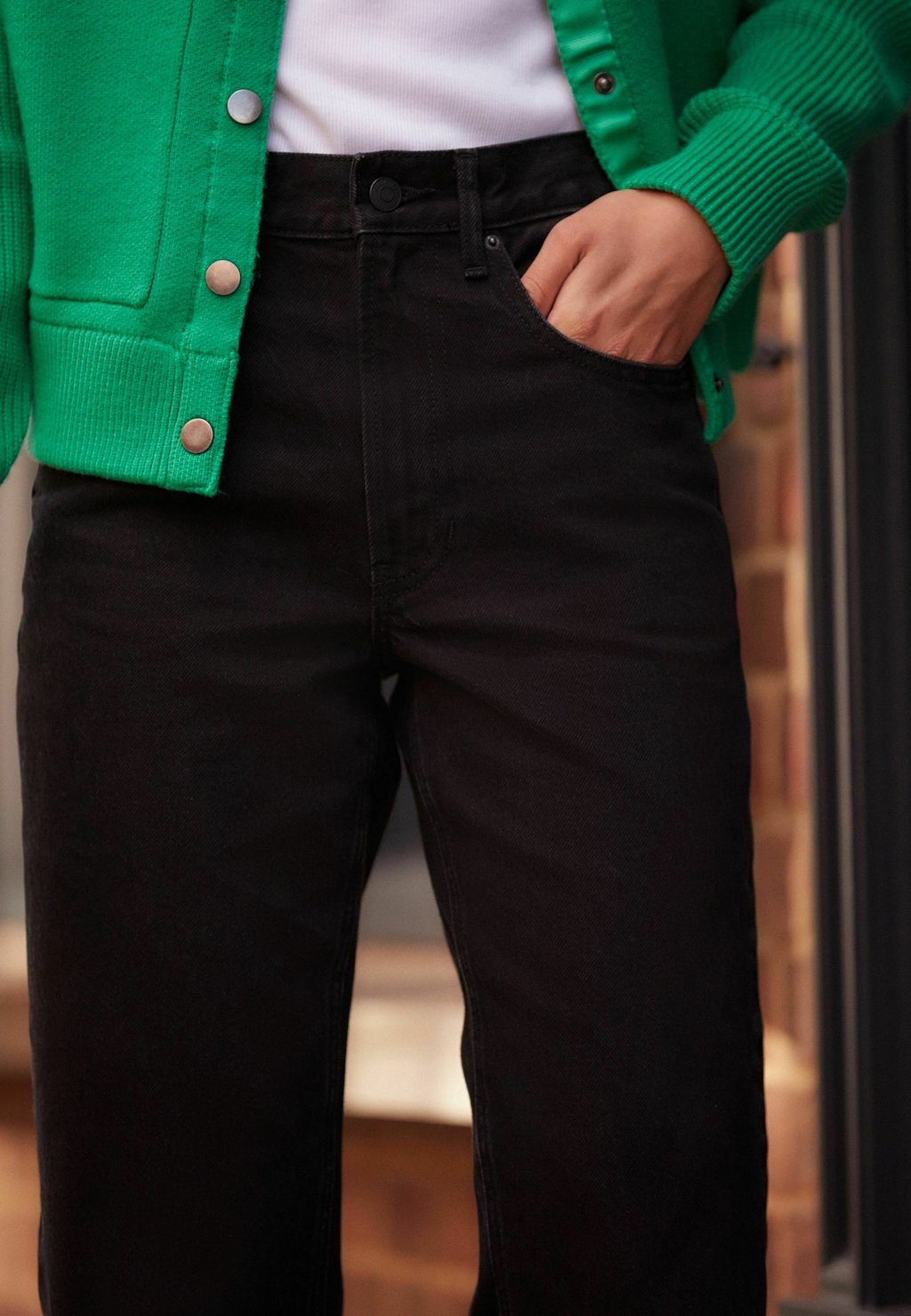 

Джинсы прямого кроя COLUMN REGULAR FIT Next, черный