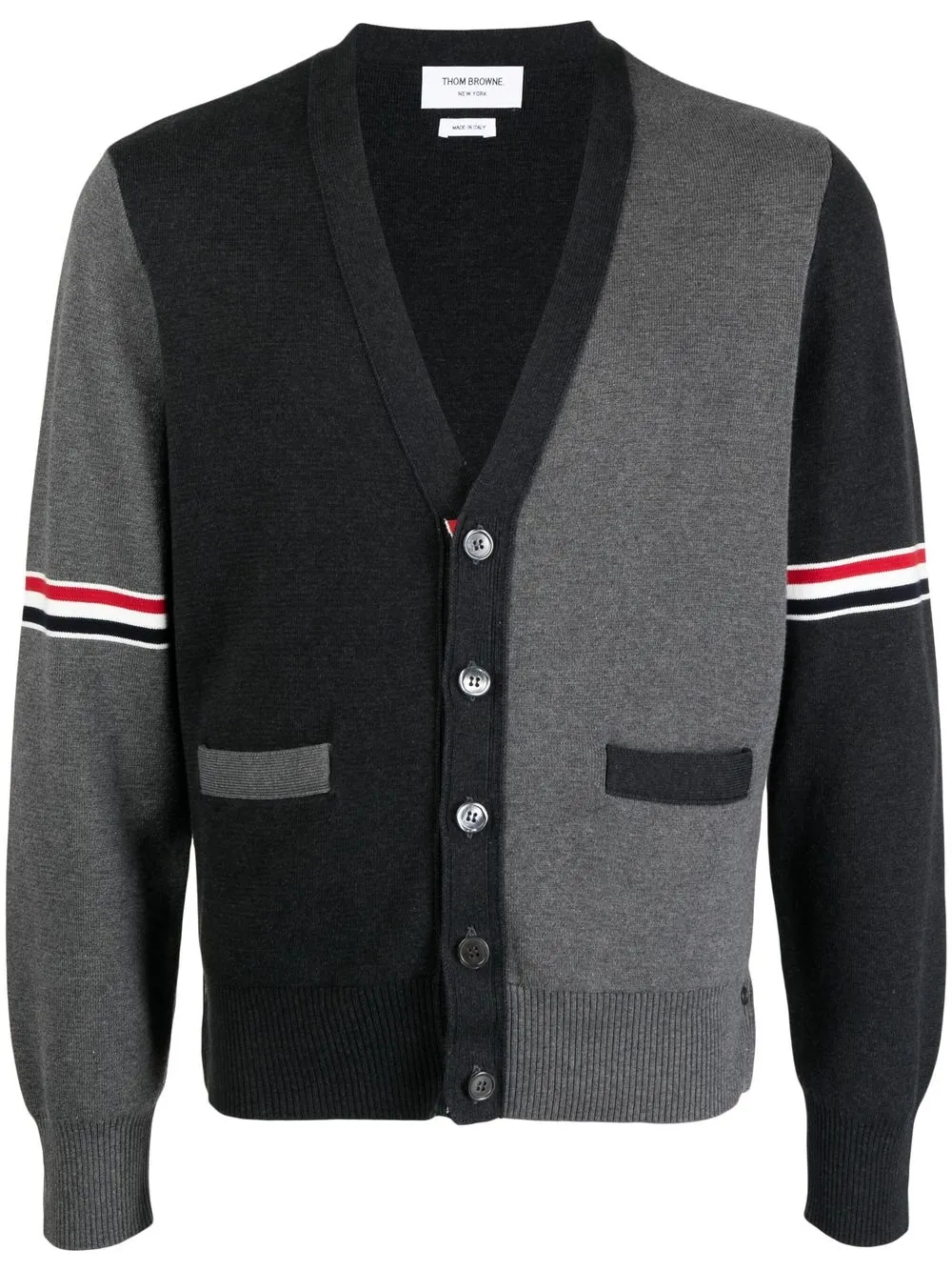 

Кардиган в стиле колор-блок THOM BROWNE, серый