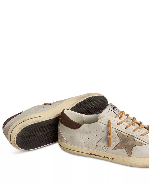 Мужские кожаные кроссовки Super Star Golden Goose, серый — фото 3
