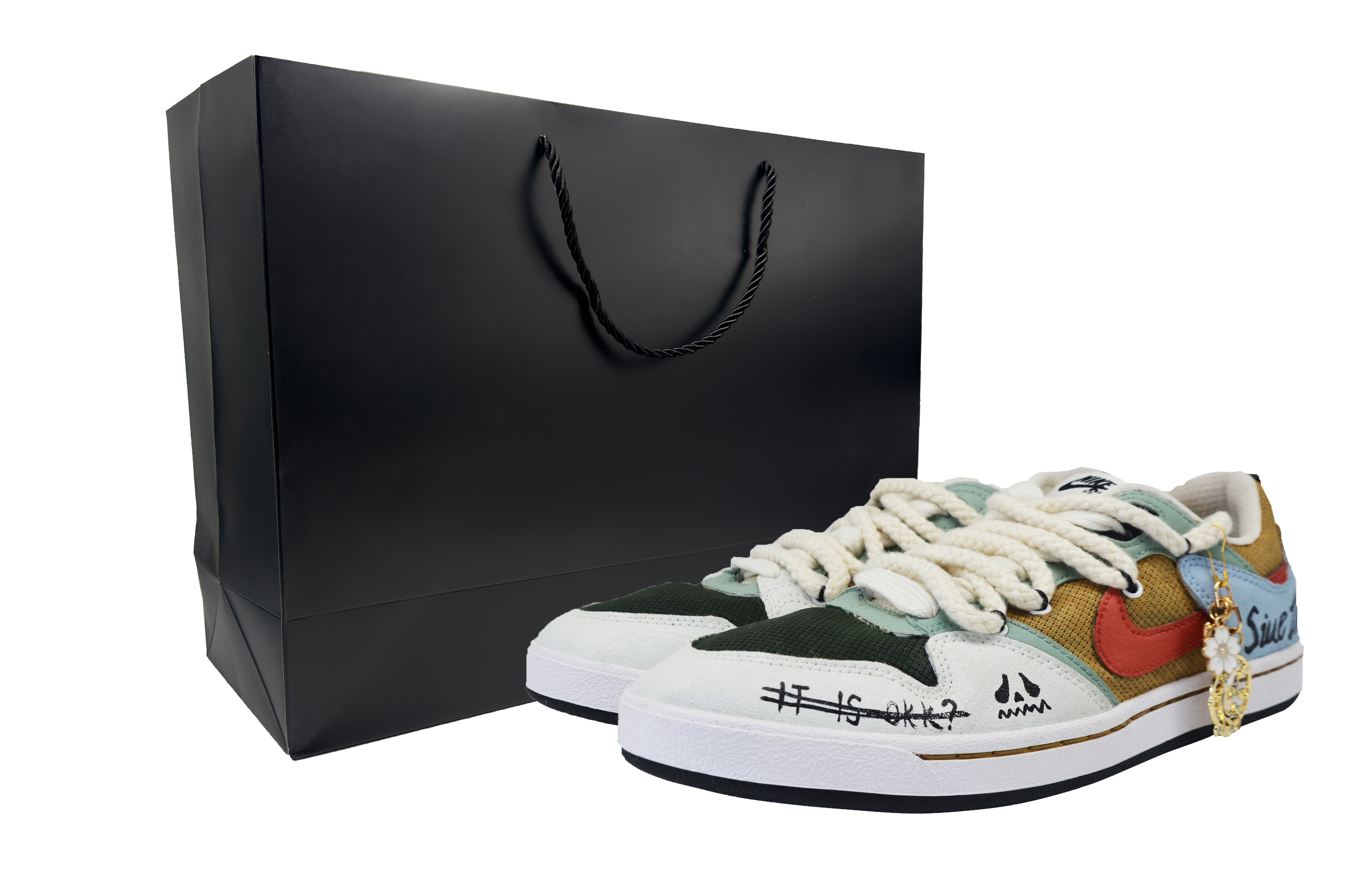 

Nike Износостойкие низкие кроссовки для скейтбординга SB Alleyoop, мужские, коричневые, синие, белые, зеленые