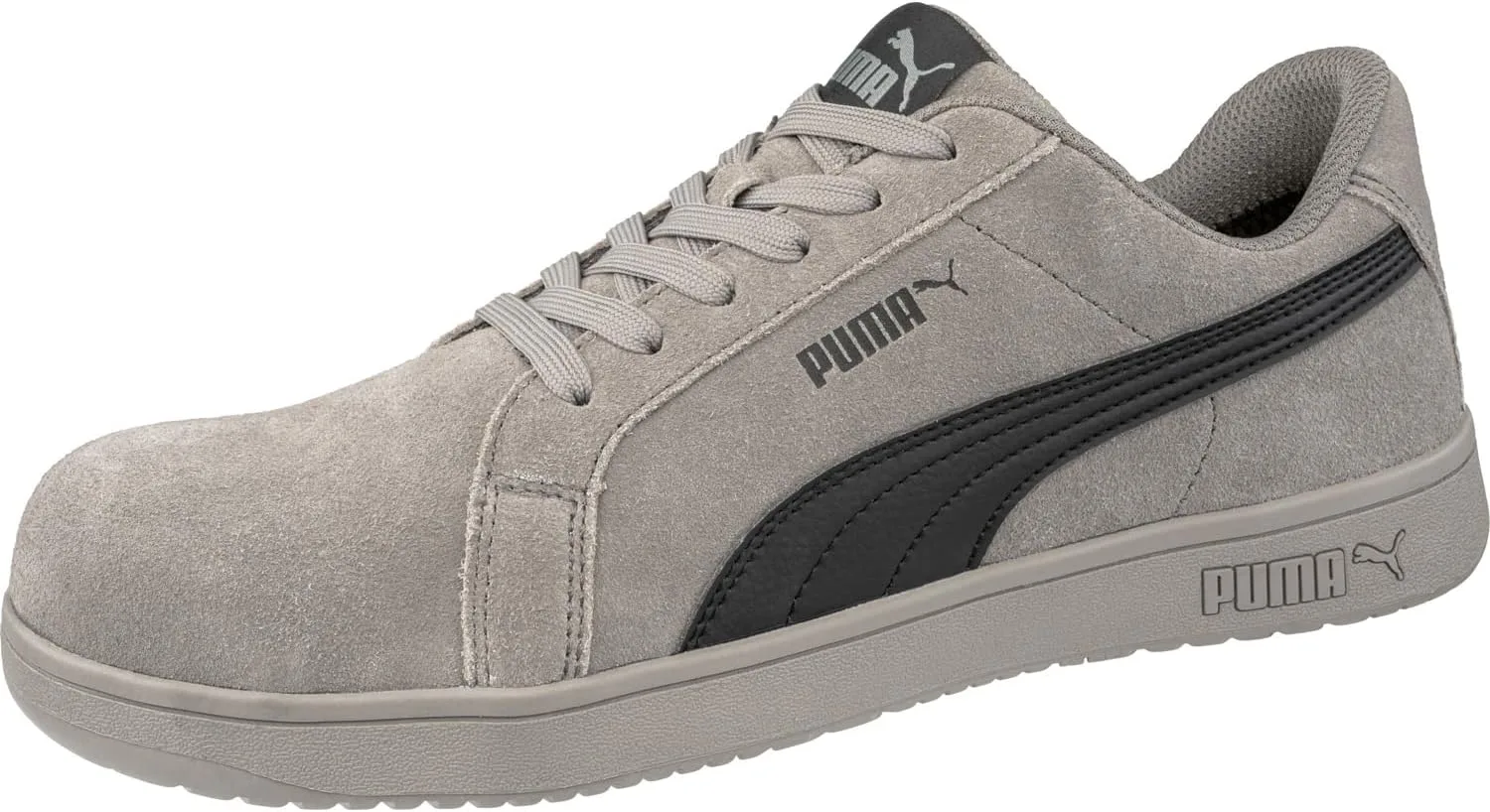 В продаже имеются мужские кроссовки PUMA Iconic Suede Low Oxford, каменный — фото 4