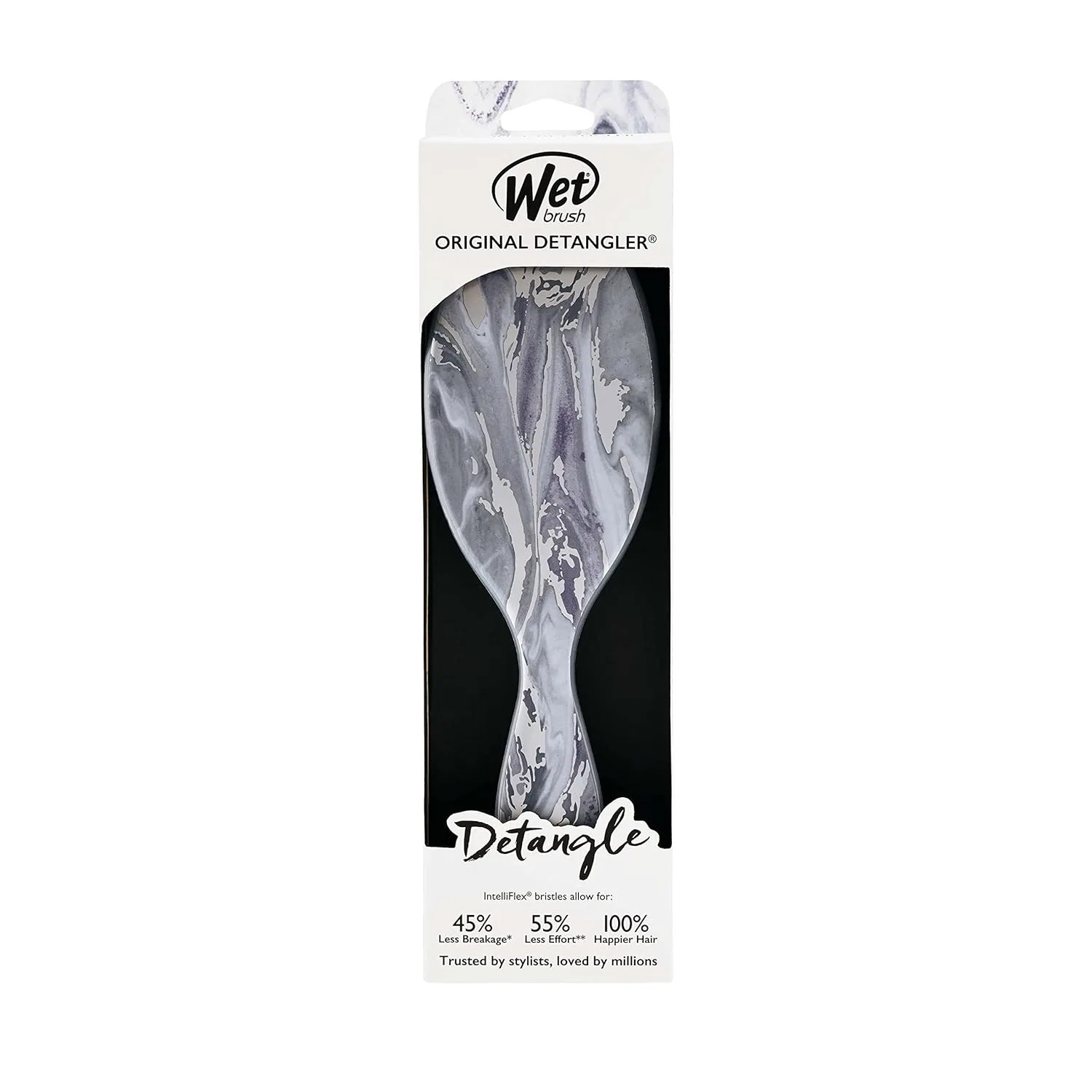 Расческа-детанглер «Original Detangler Metallic Marble» от Wet Brush, серебристая Wet Brush, Metallic Silver — фото 4