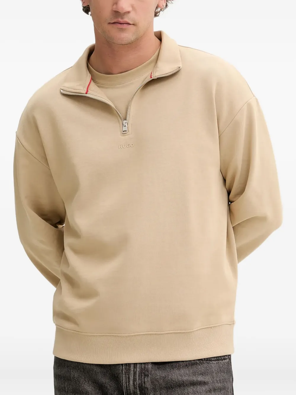 

Толстовка с высоким воротником на молнии HUGO, нейтральный