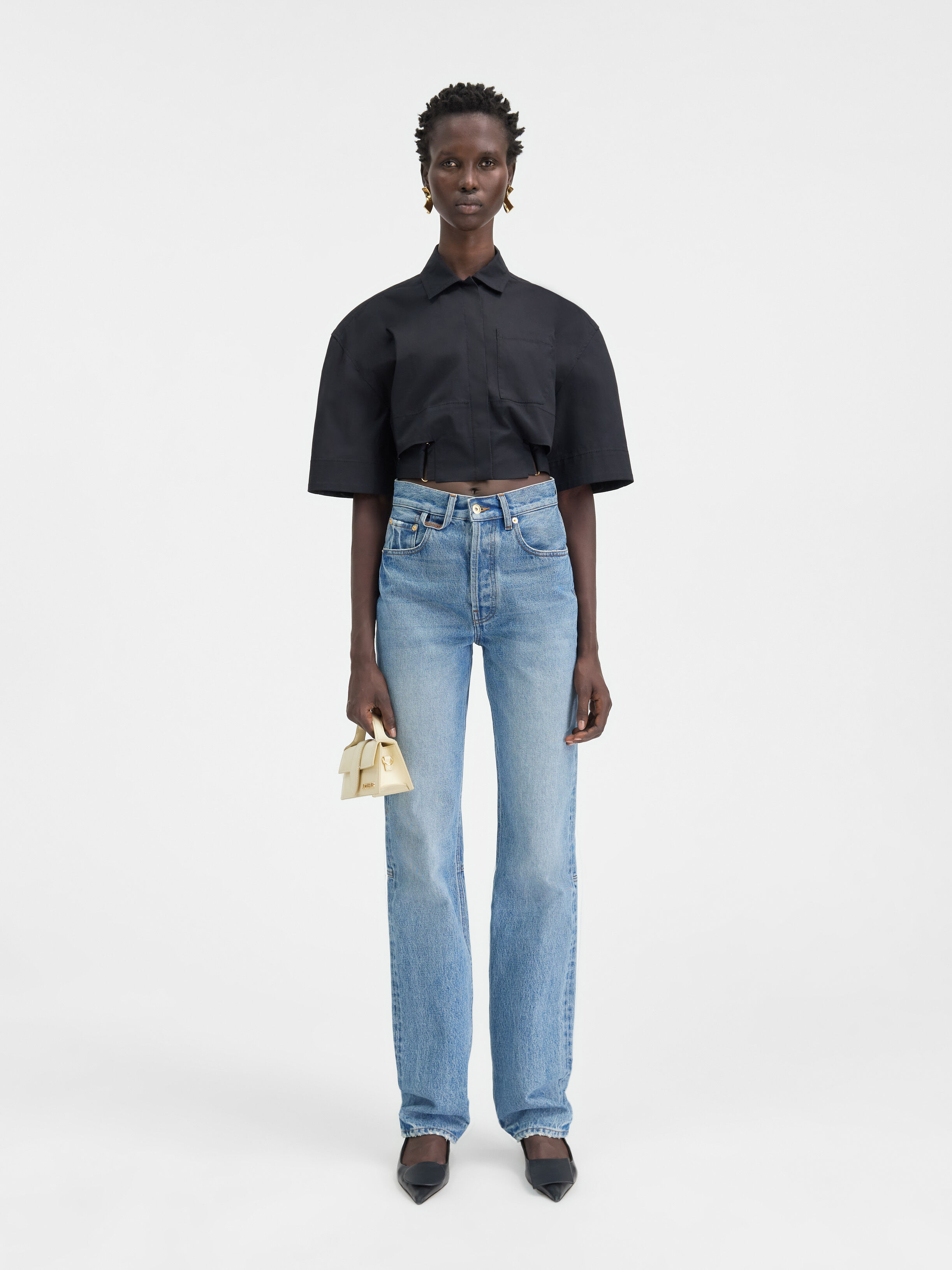 

Джинсы прямого кроя JACQUEMUS The straight de-Nîmes denim pants, цвет Blue/Tabac