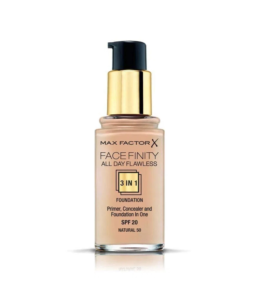 Тональная основа 3-в-1 «Face Finity All Day Flawless» от Max Factor, 30 мл, оттенок 50 Natural Max Factor, Natural — фото 4