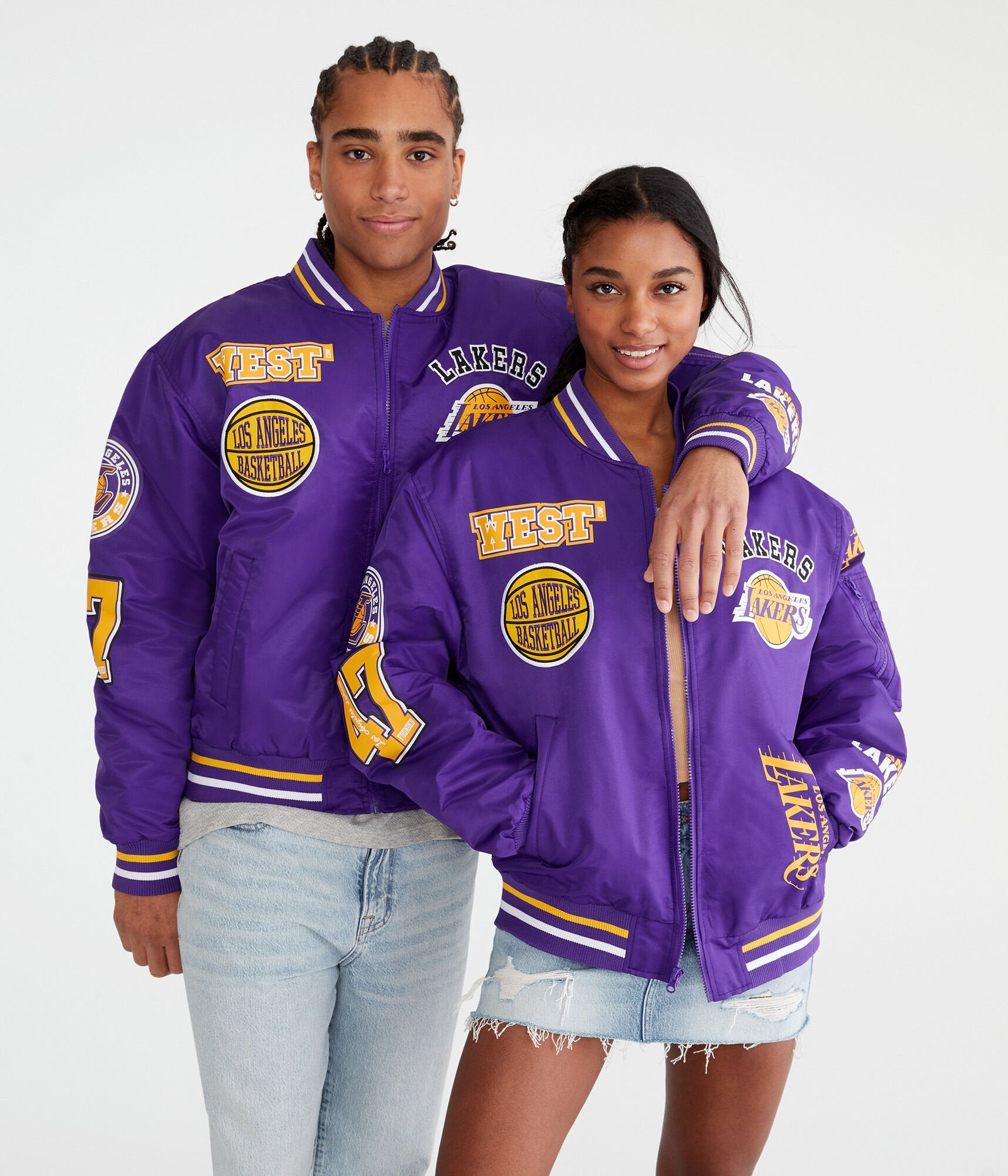 

Баскетбольная куртка-бомбер Aeropostale Los Angeles Lakers, фиолетовый