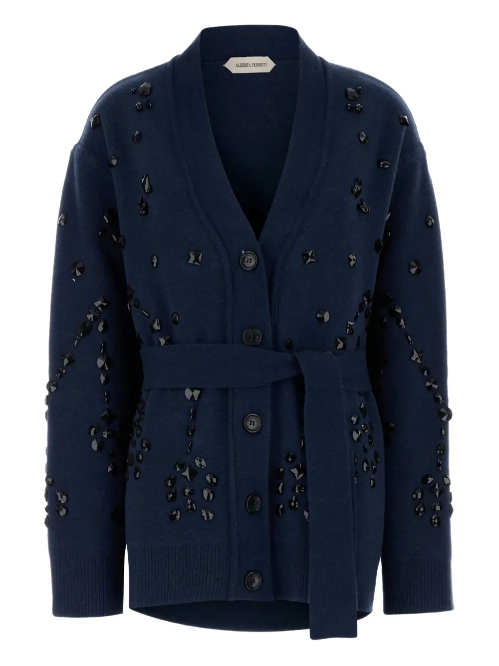 

Декорированный кардиган с поясом Alberta Ferretti, синий