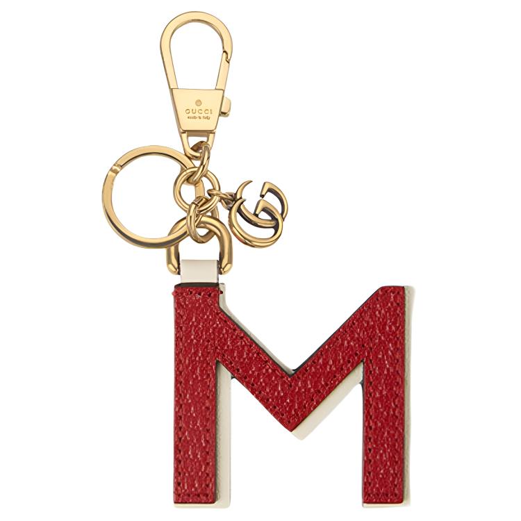 

GUCCI Кожаная вставка на холщовом аксессуаре для ключей Unisex Black/Ebony