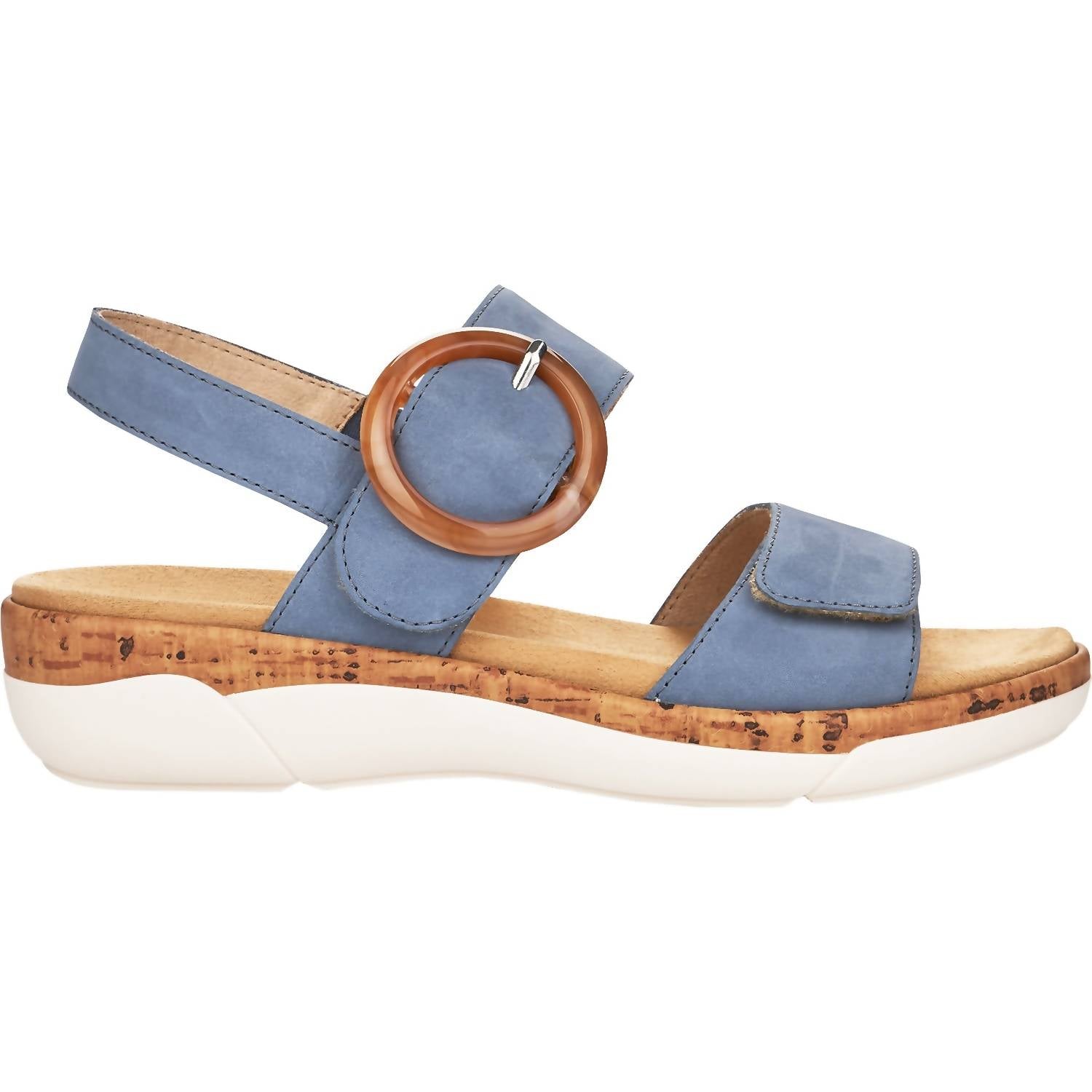 Women's Jocelyn 53 Nubuck Leather Sandal In Jeans Remonte, Jeans