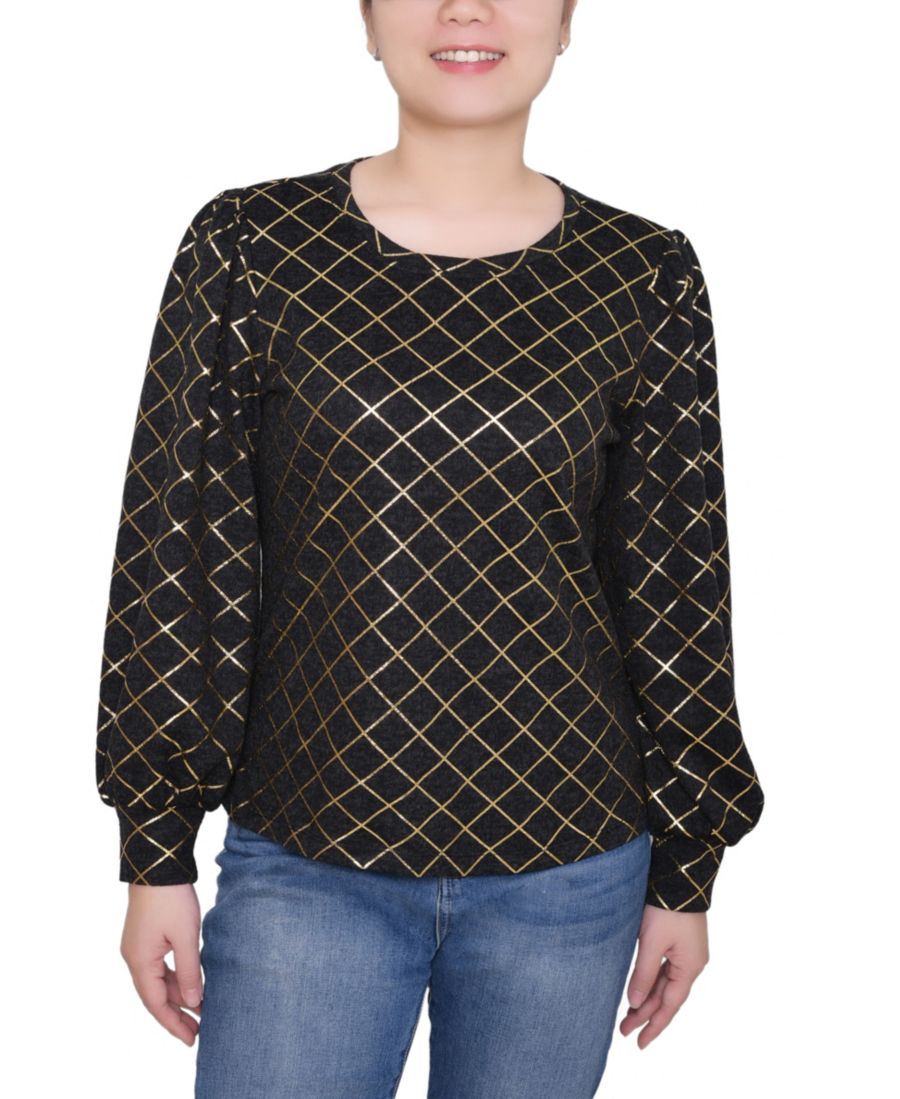 

Небольшой пуловер с рукавами епископский NY Collection, Black Gold