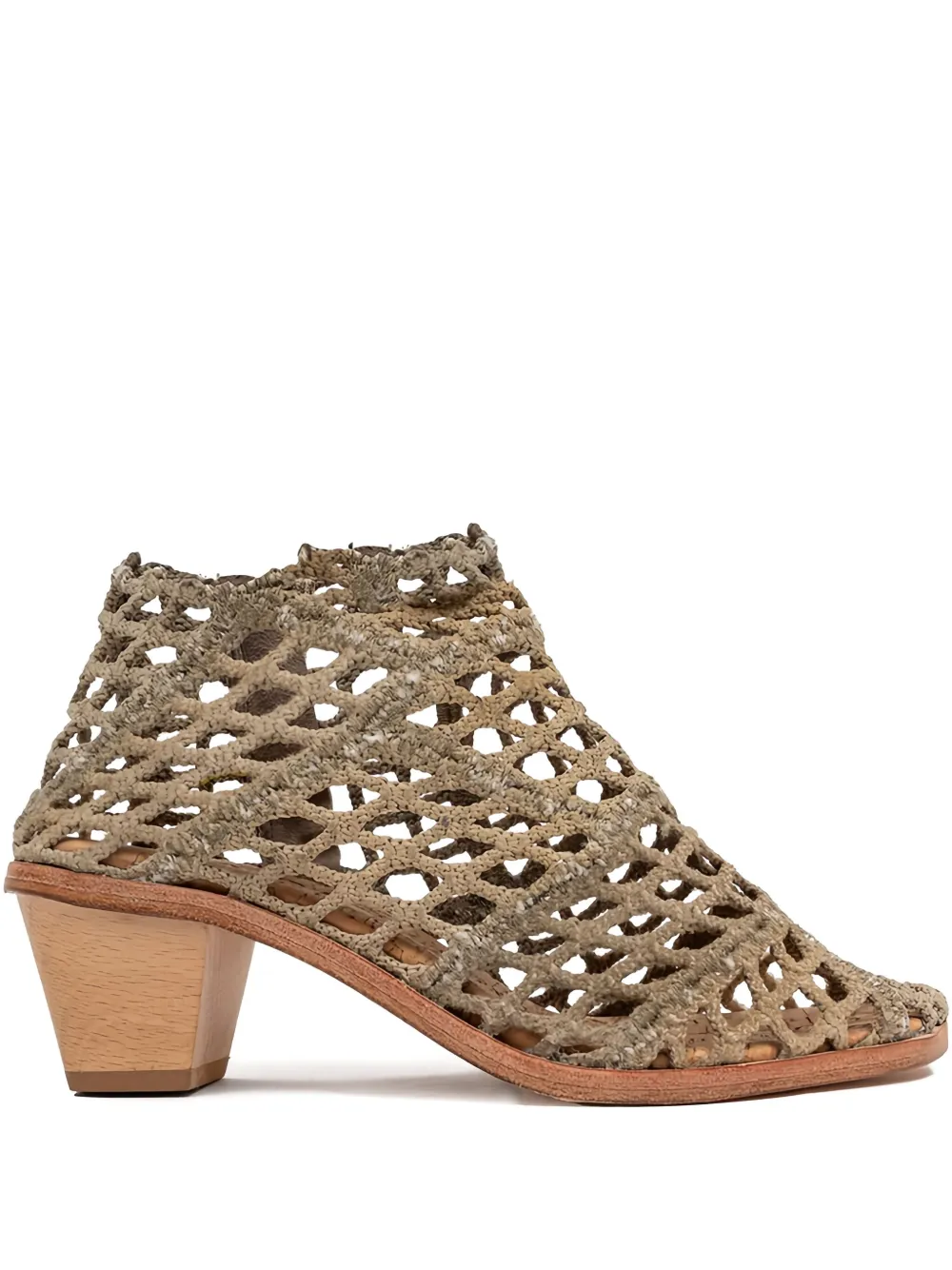 Сетчатые ботильоны на блочном каблуке VERDURA SHOES, нейтральный