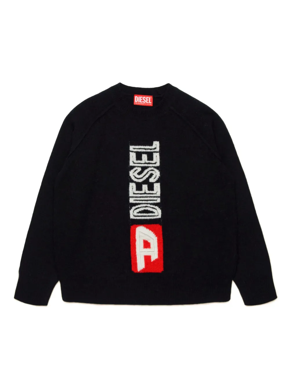 

Шерстяная футболка с логотипом Diesel Kids, черный