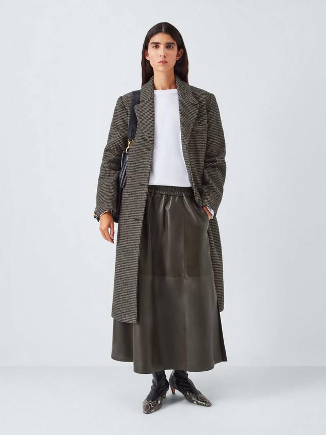 

Однобортное пальто в клетку из шерстяной смеси John Lewis, Black/Multi