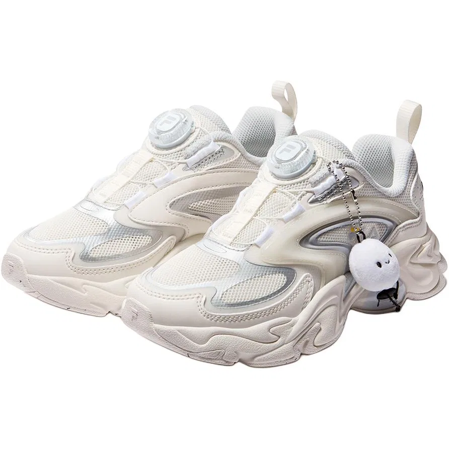 Кроссовки для бега Heritage FHT Textile, Synthetic Leather Rebound Breathable Support Low top Milk White Kids' FILA KIDS — фото 4