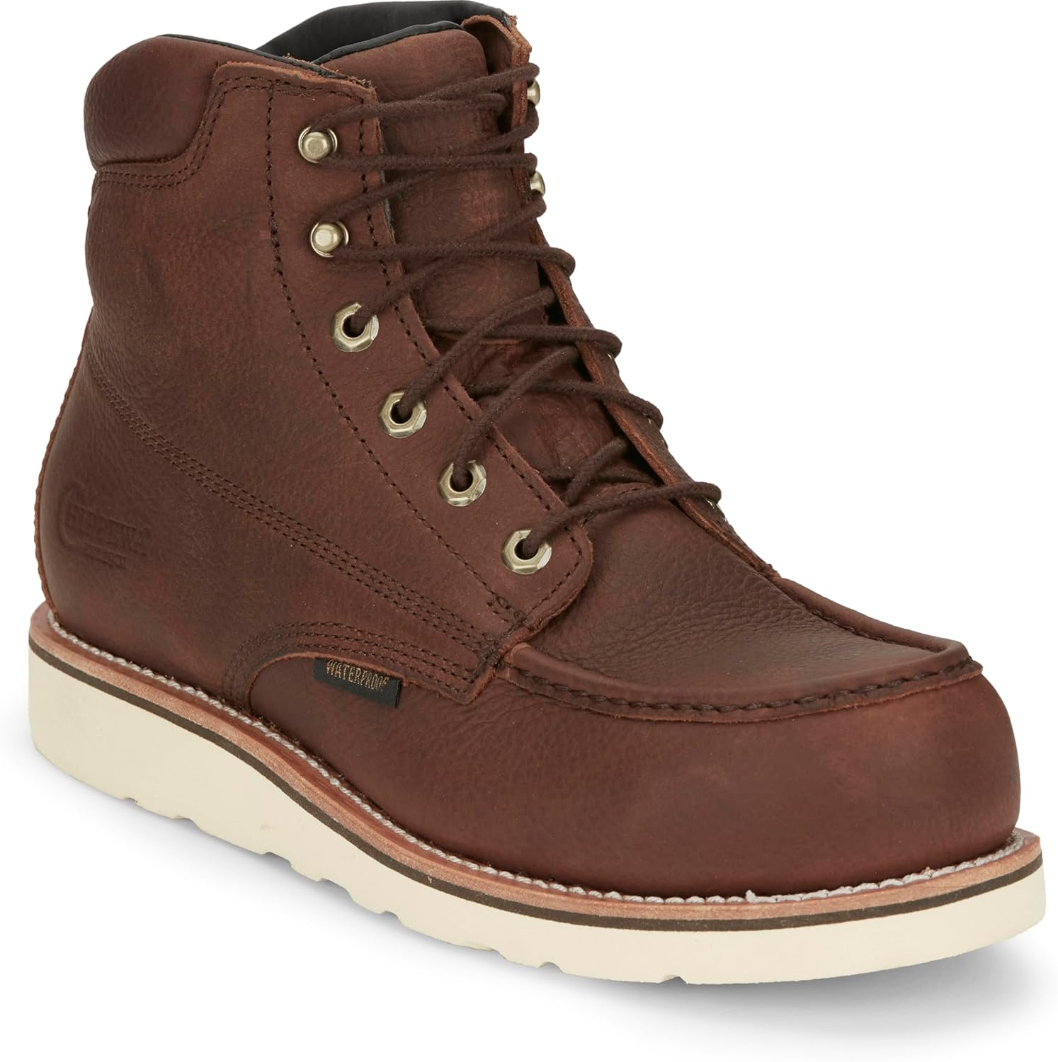 

Мужские ботинки Chippewa Edge Walker 6 из кожи - водонепроницаемые ботинки на шнуровке с клиновидной подошвой - мягкий носок с амортизацией - шнуровка для надежной посадки - широкий мыск с резиновой подошвой, Briar Haystack - Comp Toe