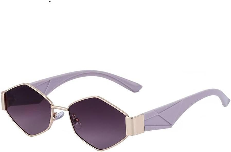 

Металлические ромбовидные солнцезащитные очки для женщин, роскошные модные солнцезащитные очки неправильной формы для мужчин, модные многоугольные солнцезащитные очки generic, C6 Gold Gray Pink