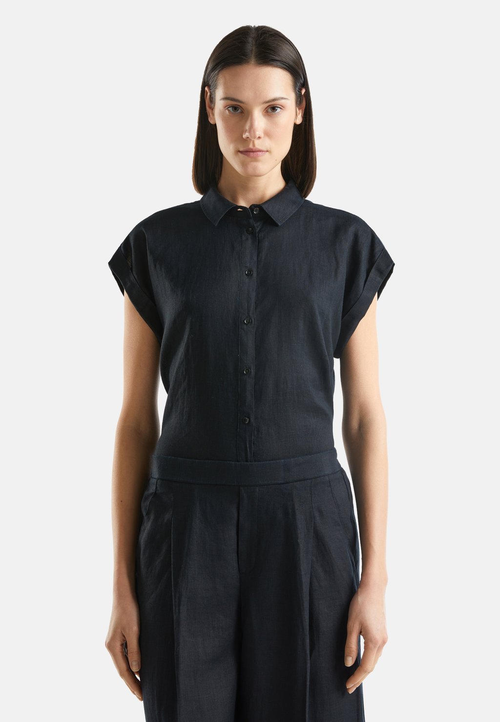

Блузка на пуговицах BOXY FIT United Colors of Benetton, черный