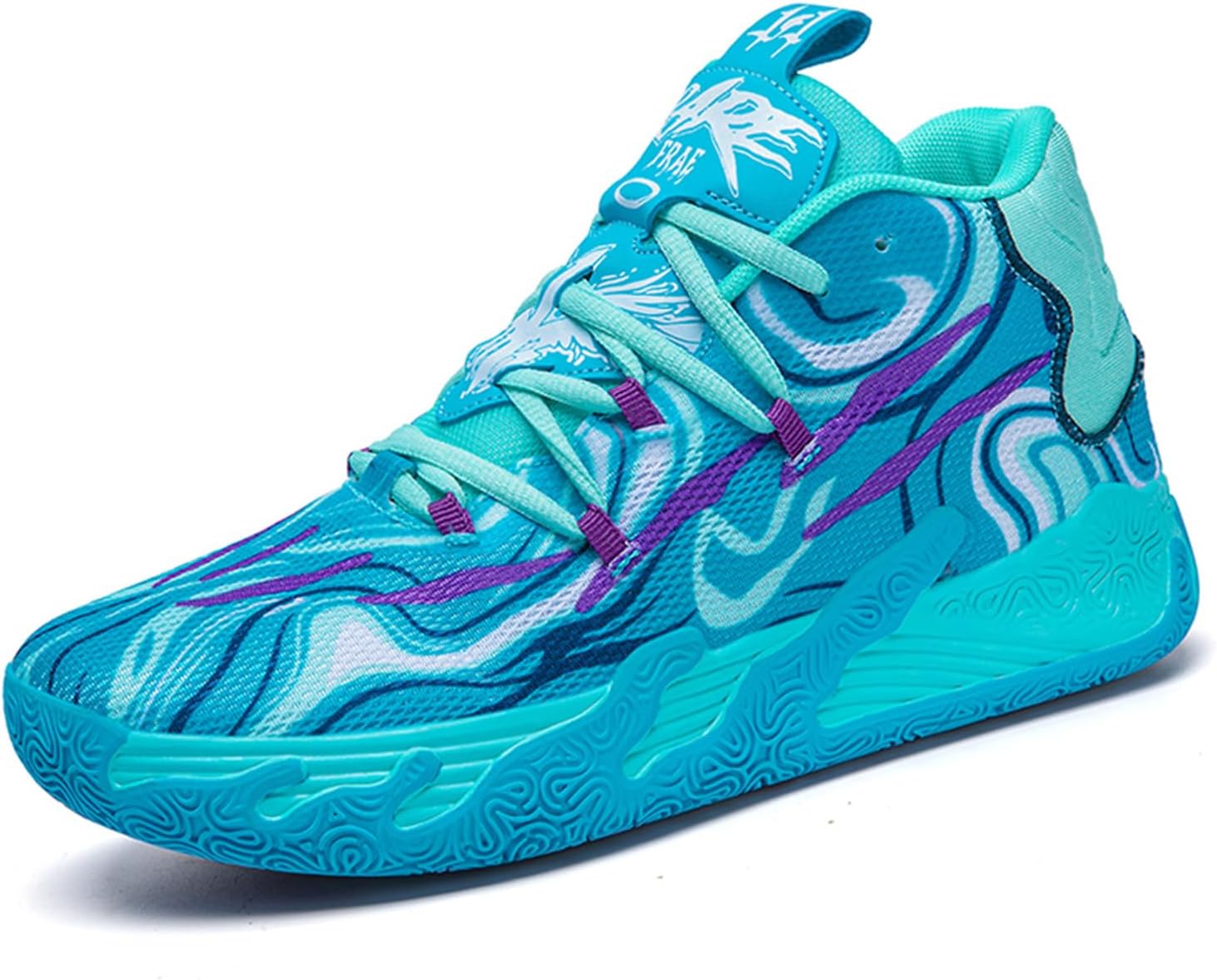 

Мужские высокие кроссовки для баскетбола на шнуровке, легкие, нескользящие, для повседневной носки, тенниса, прогулок и волейбола Crazyours, синий