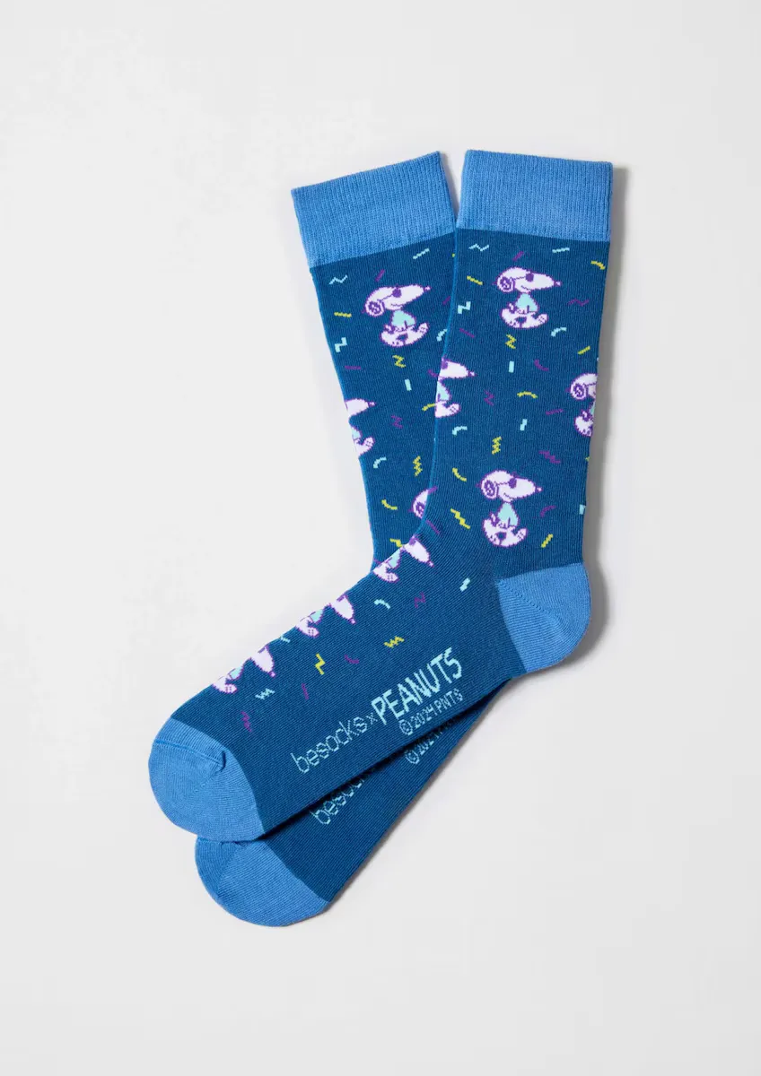 

Носки унисекс со Снупи из черного органического хлопка Besocks, синий
