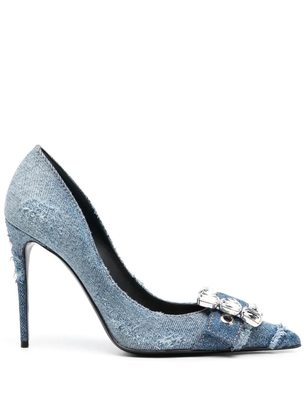 Джинсовые туфли с кристаллами DOLCE & GABBANA, синий
