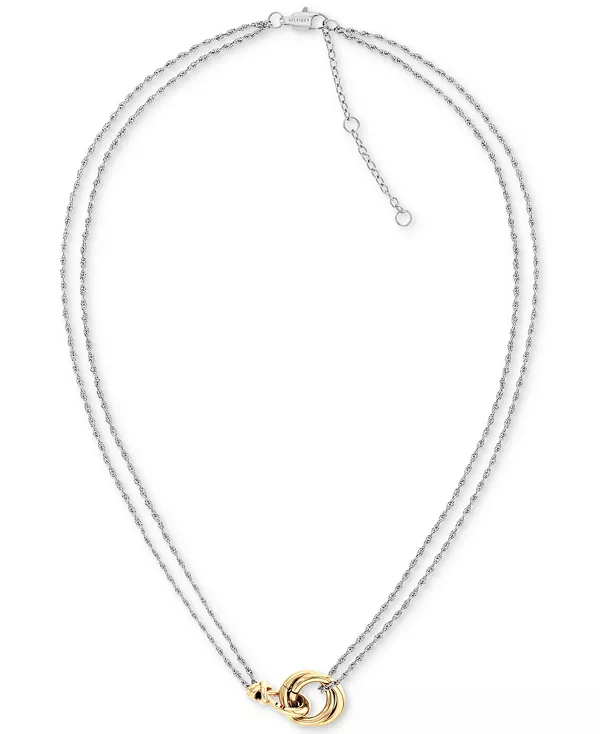 

Двухцветное ожерелье с подвеской в виде морского узла, 16 дюймов + удлинитель 2 дюйма Tommy Hilfiger, carnation