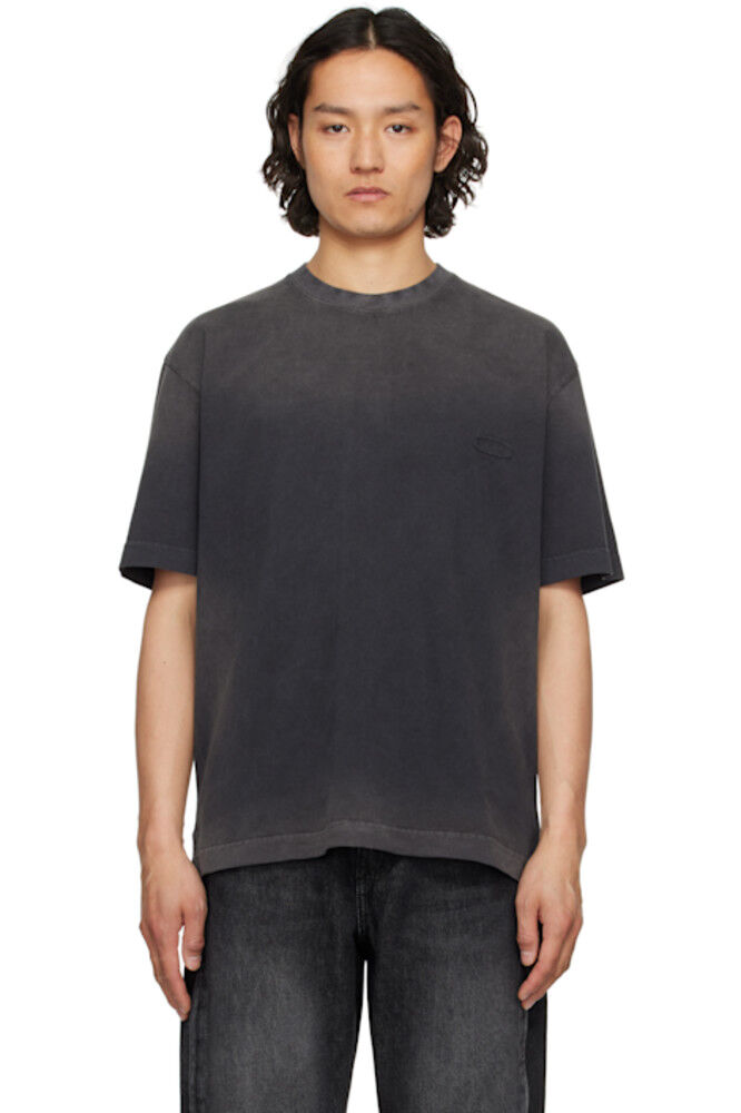 

Черная футболка с логотипом Dyeing Back Solid Homme