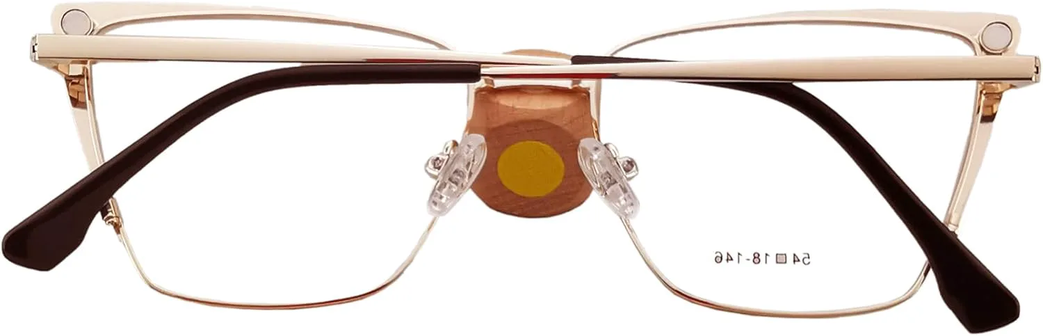 

Очки Circleperson Cat Eye Magnet 2 в 1 поляризованные солнцезащитные очки с зажимом для женщин, размер 54-18-146, металлические пружинные шарниры, Black/Gold