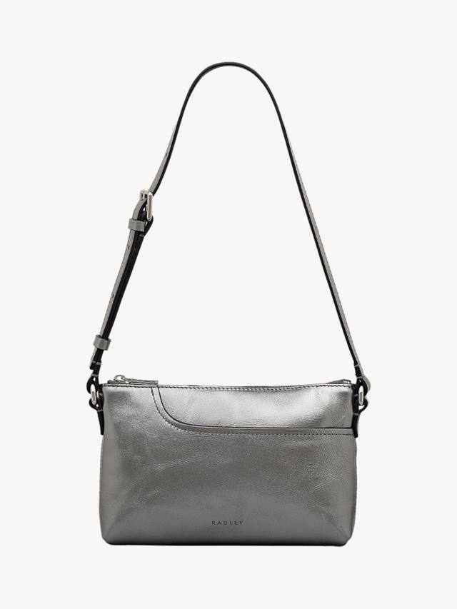 

Миниатюрная кожаная сумка через плечо Metallic с карманами Radley, Silver