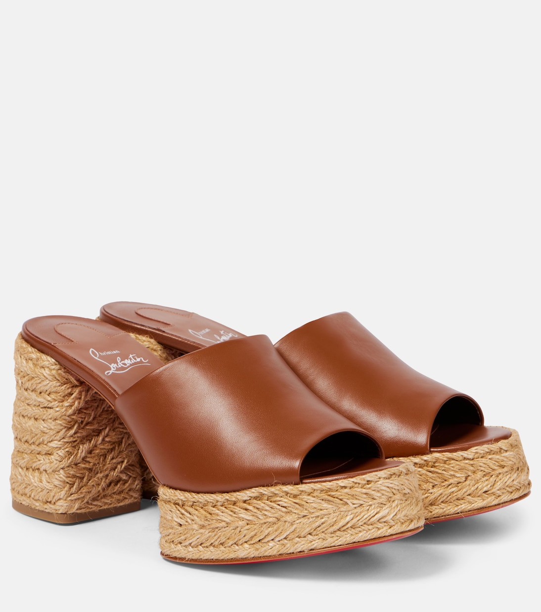 Калякала 85 кожаные мюли на платформе Christian Louboutin, Cuoio/Lin Cuoio