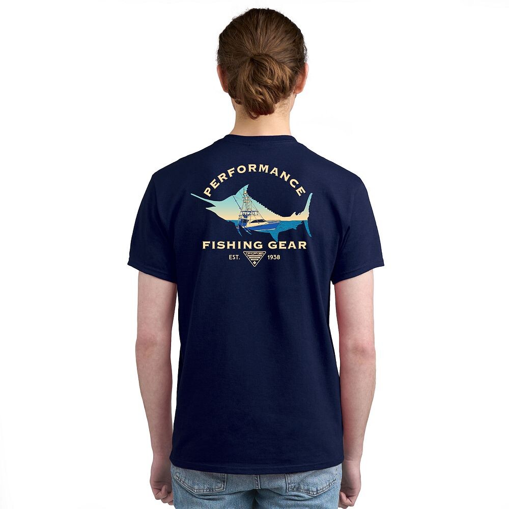 

Мужская футболка с короткими рукавами и рисунком Columbia PFG, цвет Navy Fishing