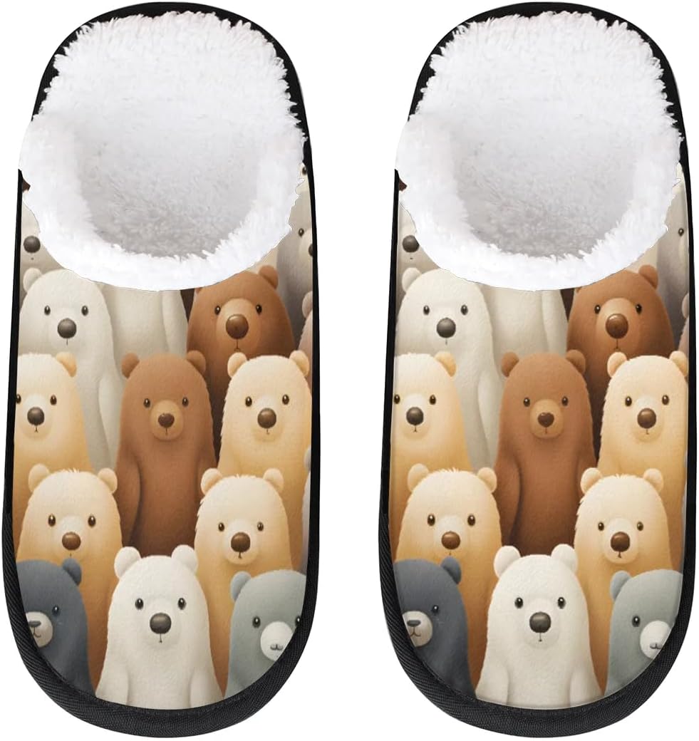 

Тапочки Gublec для женщин и мужчин, уютные с нескользящей подошвой, для дома, теплые плюшевые тапочки для дома, спальни и путешествий, Lovely Bears