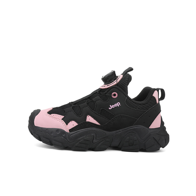

Детские уличные кроссовки Low top из искусственной кожи с защитой от ударов Jeep, черный розовый