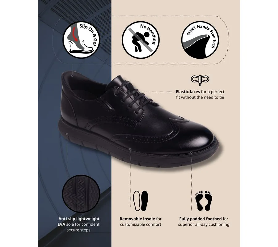Мужские кожаные оксфорды Barnes Ave Hands-Free Slip On Technology с технологией свободного надевания Marc Joseph New York, черный napa leather/черный — фото 2